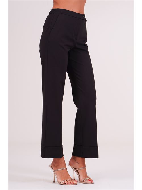 Pantalone in punto milano con risvolto Luckylu Milano | PA19PMBLACK